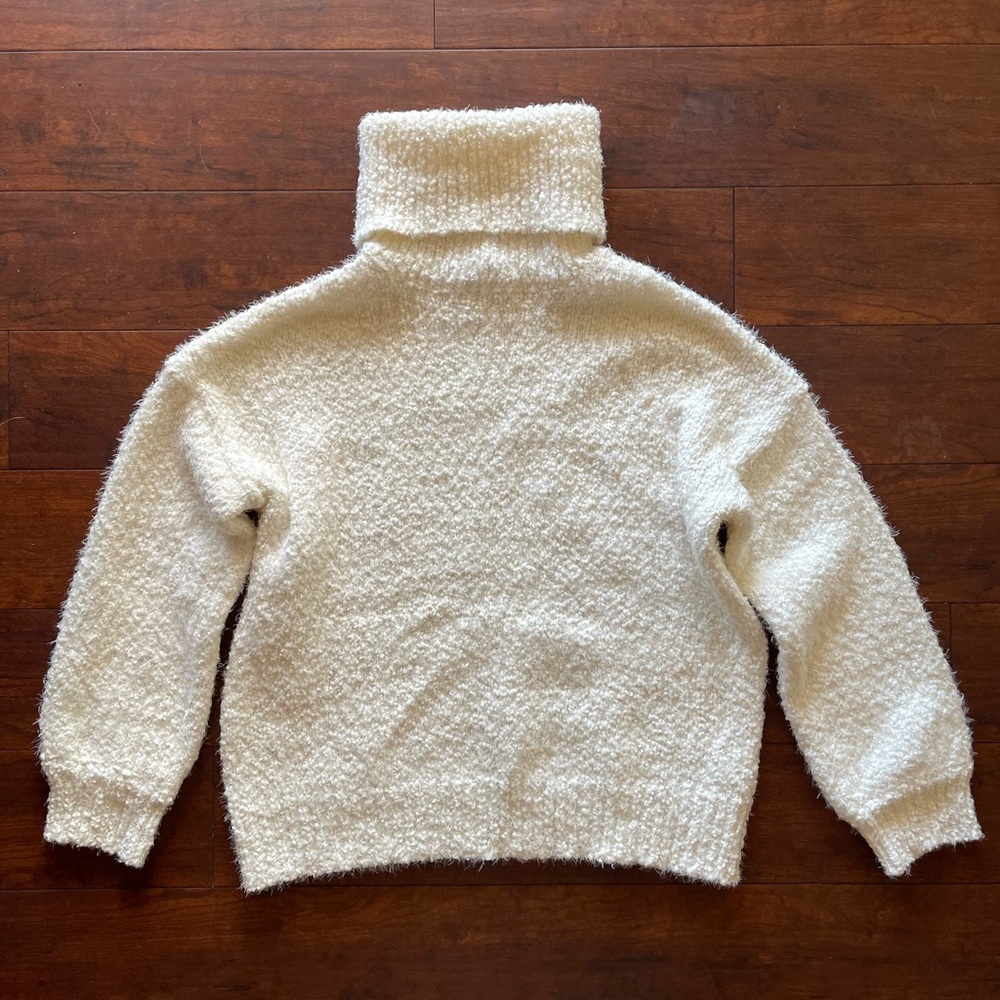 Lola Cream Textured Turtleneck Sweater
